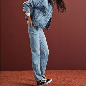 American Eagle Outfitters Stretch Super High-Waisted Straight Jean